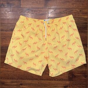 Bermies Camel Print Swim Trunks